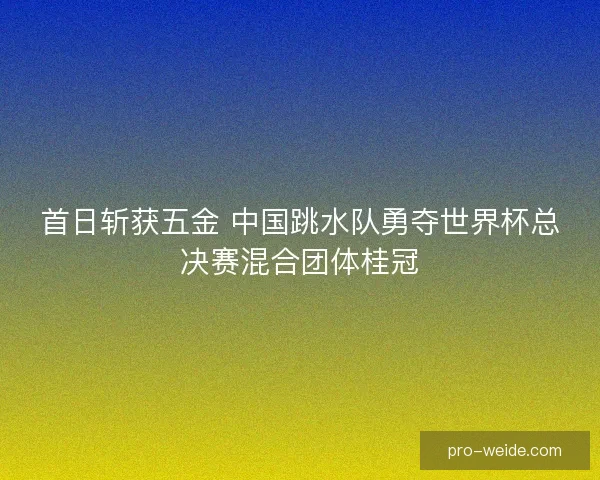首日斩获五金 中国跳水队勇夺世界杯总决赛混合团体桂冠
